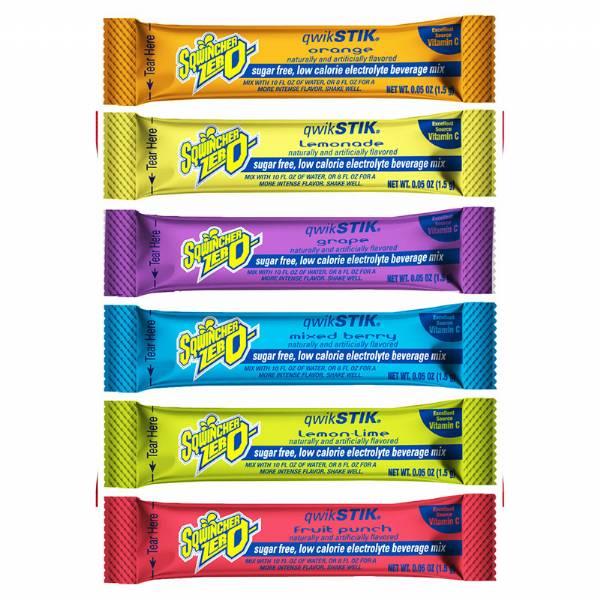 Sqwincher® Qwik Stik® Zero Single Serve, 20 oz Yield (Pack of 50)